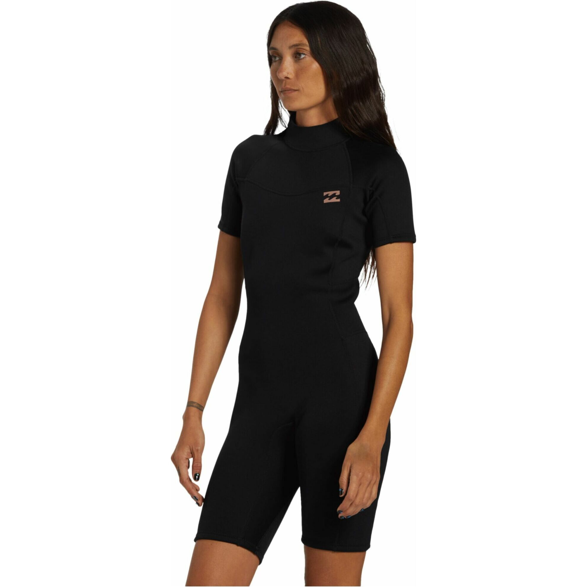 2026 Billabong Womens Foil 2mm Back Zip Shorty Wetsuit ABJW500112 - Black